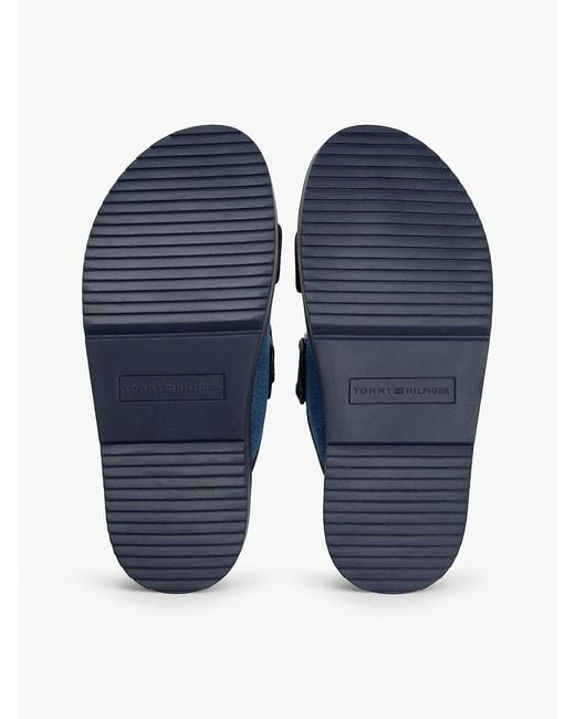 Tommy Hilfiger Blue Th Monogram Double Strap Sandals
