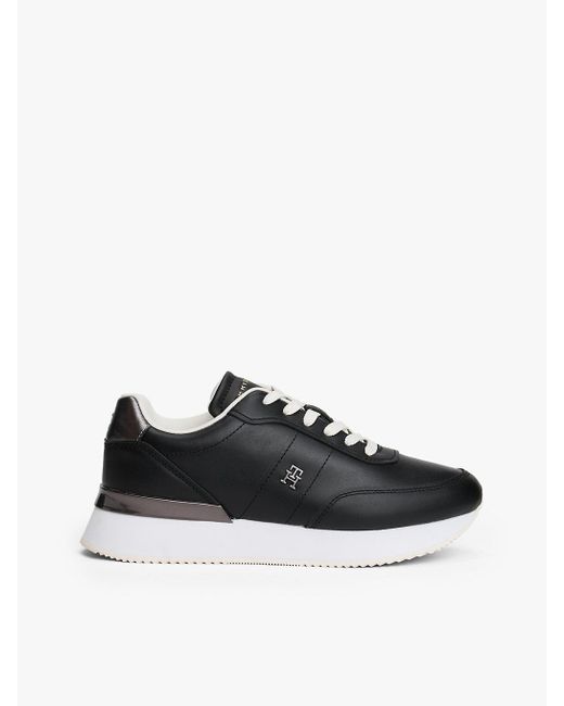 Baskets Chunky En Cuir À Semelle Crantée Tommy Hilfiger en coloris Black