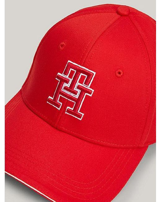 Tommy Hilfiger Red Prep Baseball-Cap mit TH-Monogramm-Stickerei