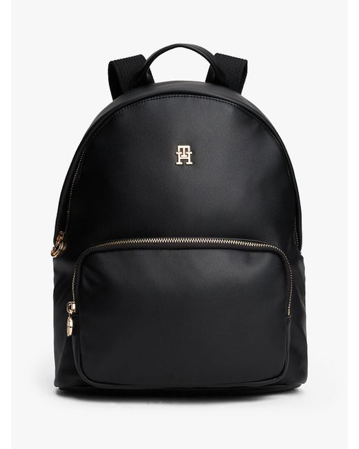 Tommy Hilfiger Black Th Monogram Dome Backpack