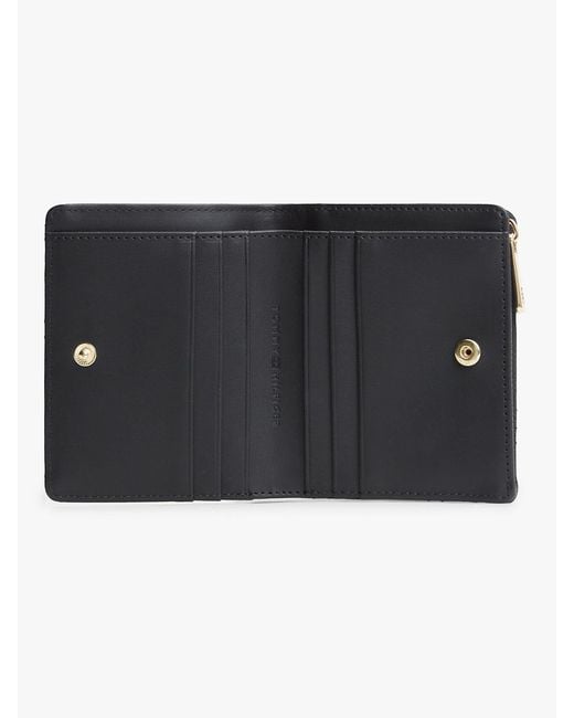 Tommy Hilfiger Black Quilted Th Monogram Bifold Wallet