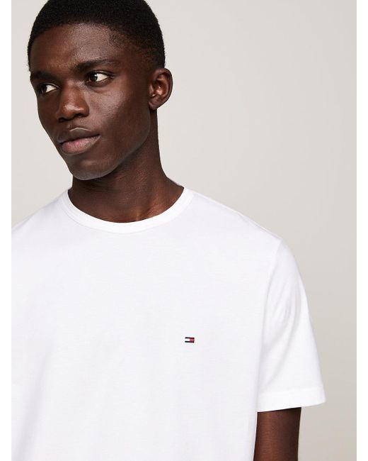 Tommy Hilfiger White Performance Knit Crew Neck T-shirt for men
