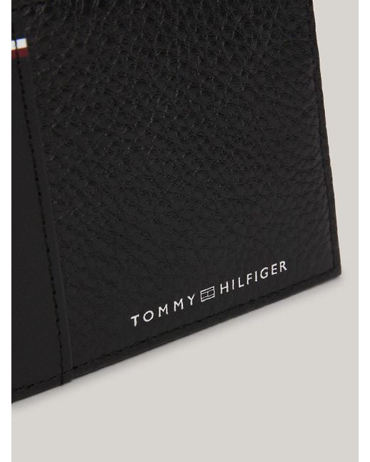 Tommy Hilfiger Black Small Textured Bifold Credit Card Wallet for men