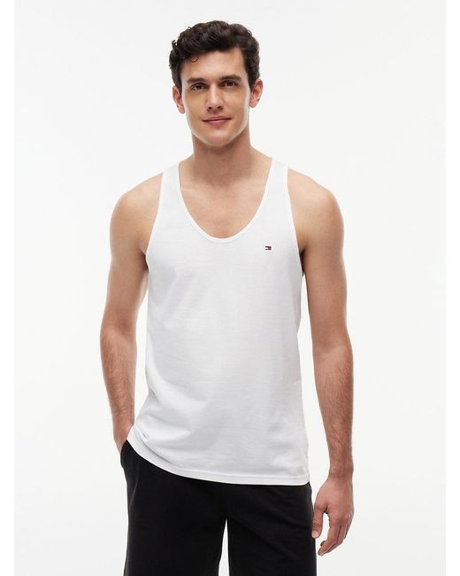 Tommy Hilfiger White 3-pack Signature Round Neck Tank Tops for men