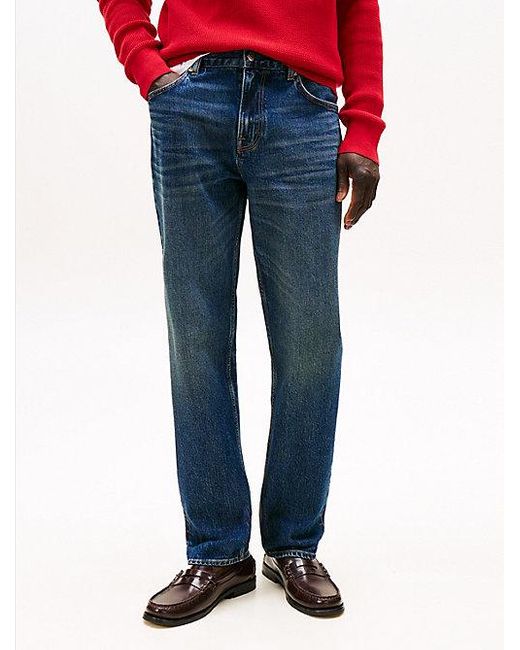 Tommy Hilfiger Relaxed Jeans Met Rechte Broekspijpen En Whiskers in het Blue voor heren