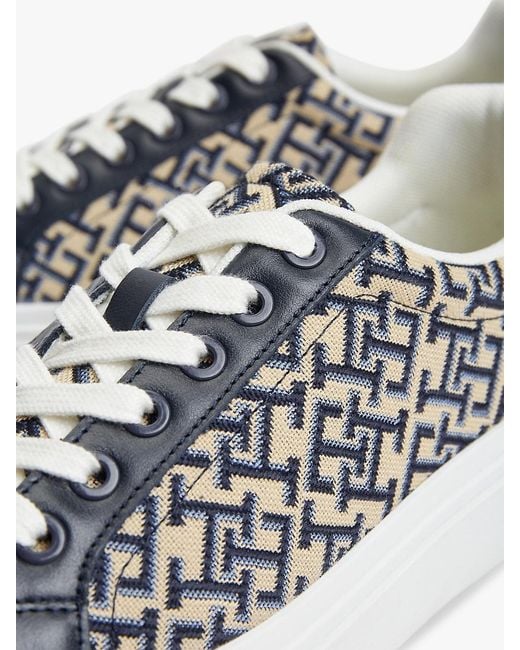 Tommy Hilfiger White Th Monogram Platform Textile Trainers