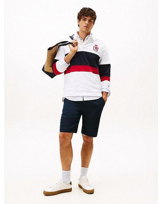Tommy Hilfiger Harlem Relaxed Fit Short Van Linnenmix in het Blue voor heren