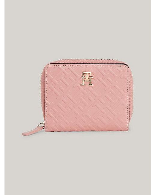 Tommy Hilfiger Pink Mittelgroße Brieftasche mit TH-Monogramm
