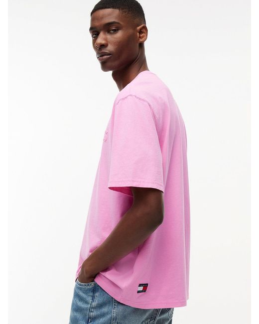 Tommy Hilfiger Pink Classic Tonal Logo Oversized T-Shirt for men