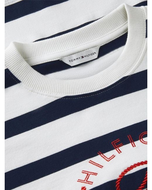 Tommy Hilfiger White Logo Relaxed Crew Neck Sweatshirt