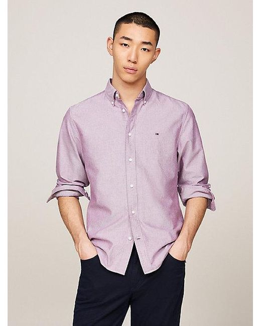 Tommy Hilfiger Heritage Regular Fit Oxford-overhemd in het Purple voor heren