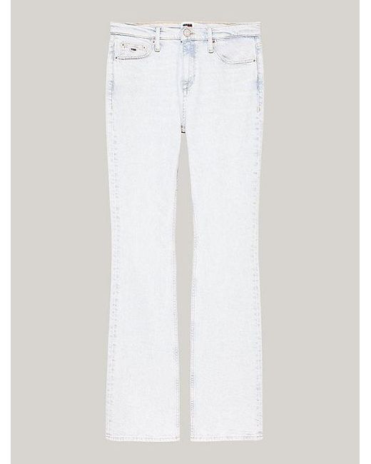 Tommy Hilfiger White Maddie Bootcut Jeans mit mittelhohem Bund