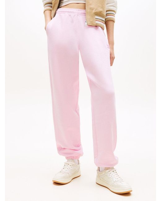 Tommy Hilfiger Pink Tommy Badge Relaxed Cuffed Leg Joggers