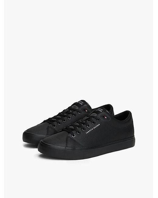 Tommy Hilfiger Logo-Sneaker Mit Leder in Black für Herren