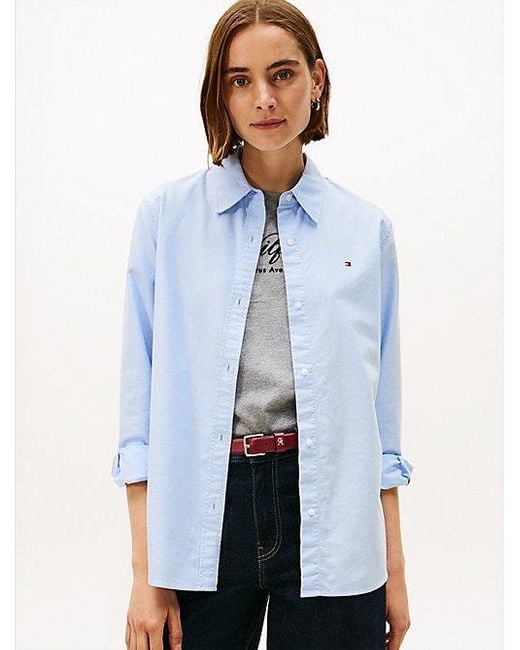Tommy Hilfiger Relaxed Fit Oxford Overhemd in het Blue