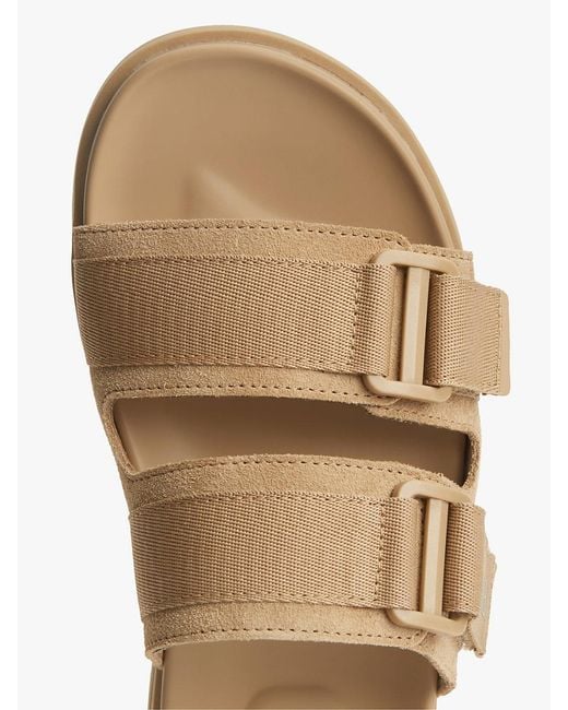 Tommy Hilfiger White Webbing Strap Buckle Suede Sandals for men