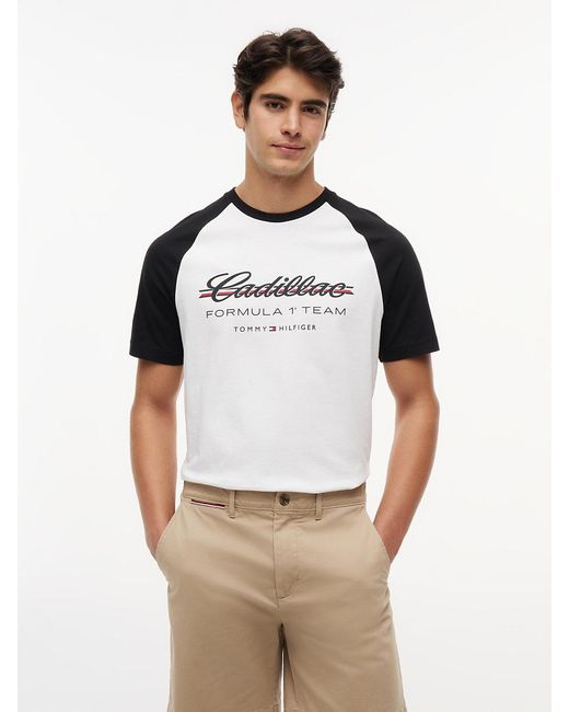 Tommy Hilfiger Gray Th X Cadillac Formula 1® Team Logo Raglan T-shirt for men