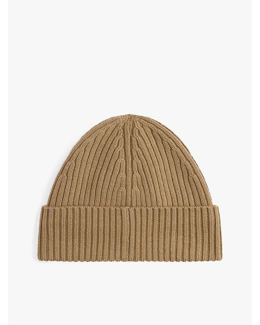 Tommy Hilfiger Natural Hilfiger Flag Pure Wool Beanie for men