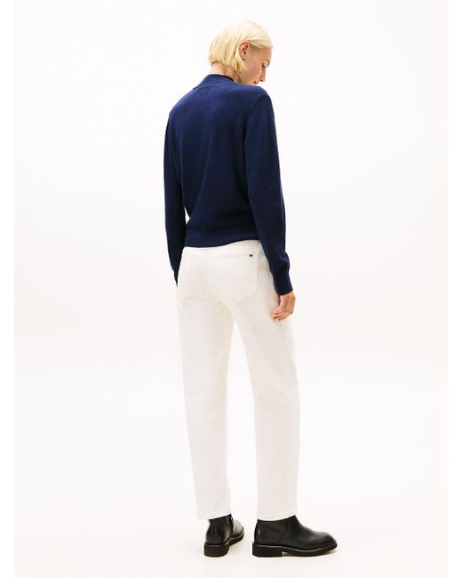 Pullover A Lupetto Con Cashmere di Tommy Hilfiger in Blue
