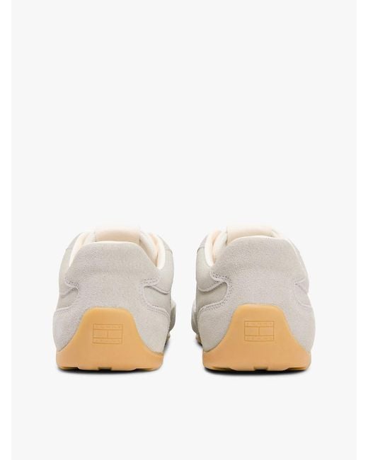 Tommy Hilfiger White Suede Mixed Texture Archive Runner Trainers for men