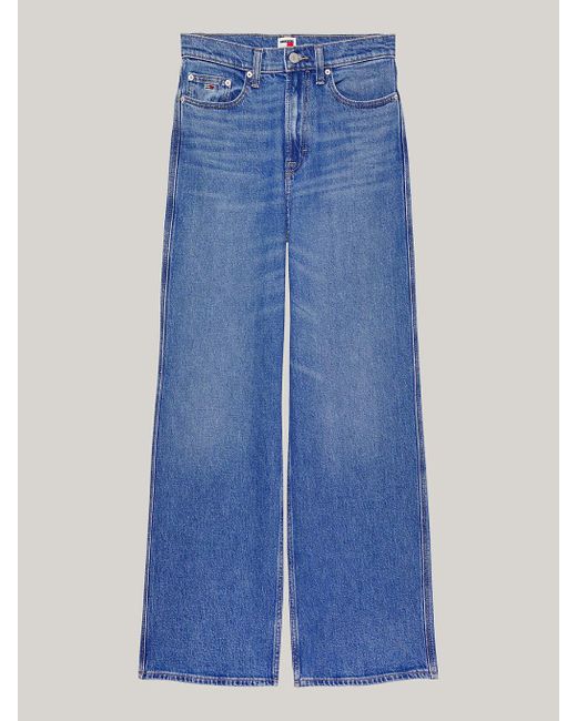 Tommy Hilfiger Blue Claire High Rise Wide Leg Faded Jeans