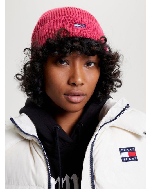 tommy hilfiger pink beanie