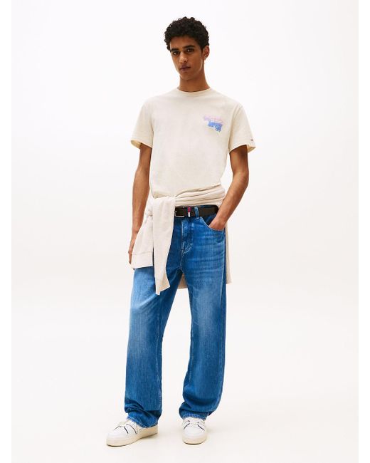 T-Shirt Con Logo 3D E Grafica Sul Retro di Tommy Hilfiger in White da Uomo