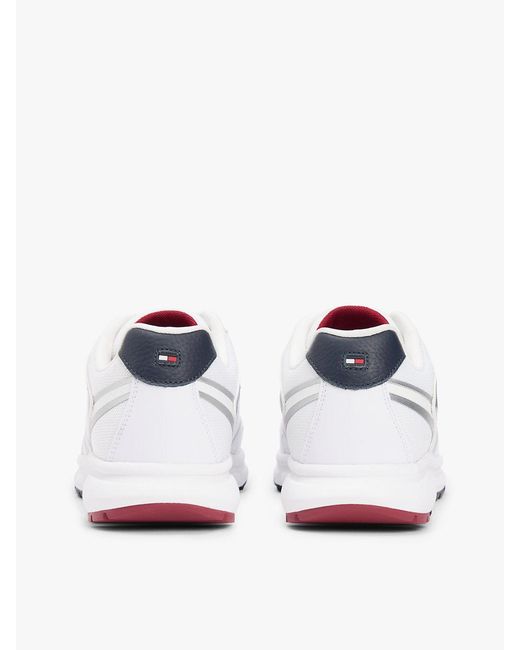Tommy Hilfiger White Logo Mixed Texture Cleat Trainers for men