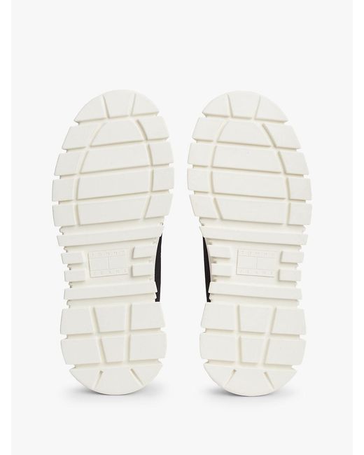 Tommy Hilfiger White Zebra Print Logo Platform Cupsole Trainers