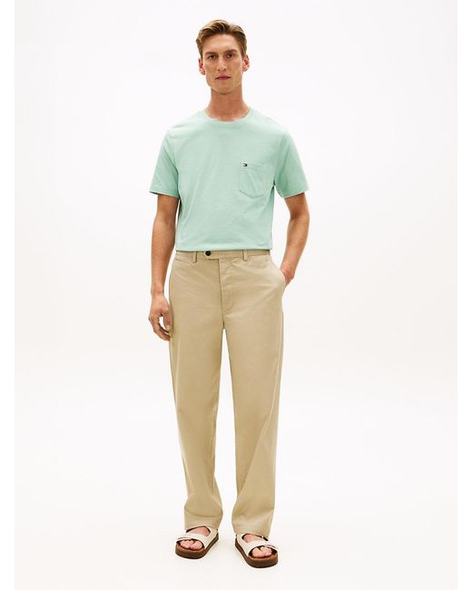 Tommy Hilfiger Green Patch Pocket Jersey Crew Neck T-Shirt for men