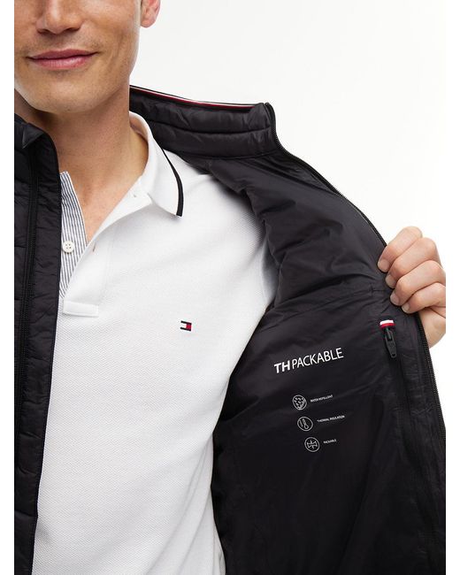 Tommy Hilfiger Black Packable Quilted Jacket for men