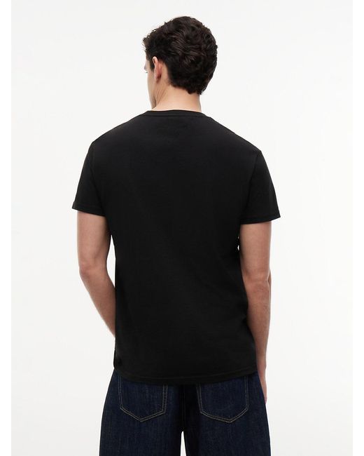 Tommy Hilfiger Black Linear Logo Jersey T-shirt for men