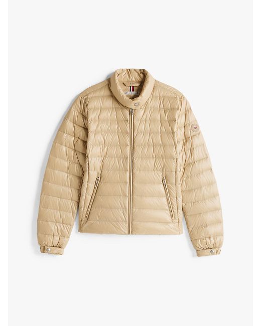 Tommy Hilfiger Natural Ultra Light Down Mock Neck Jacket