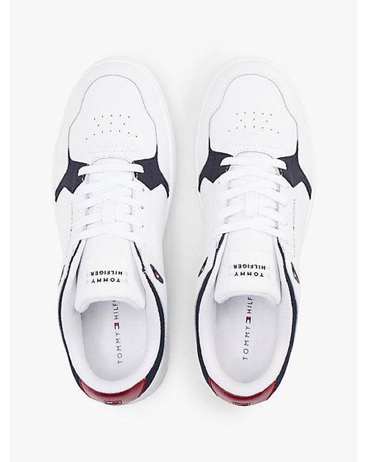 Tommy Hilfiger Basketball-Sneaker Mit Strukturmix Und Leder in White für Herren