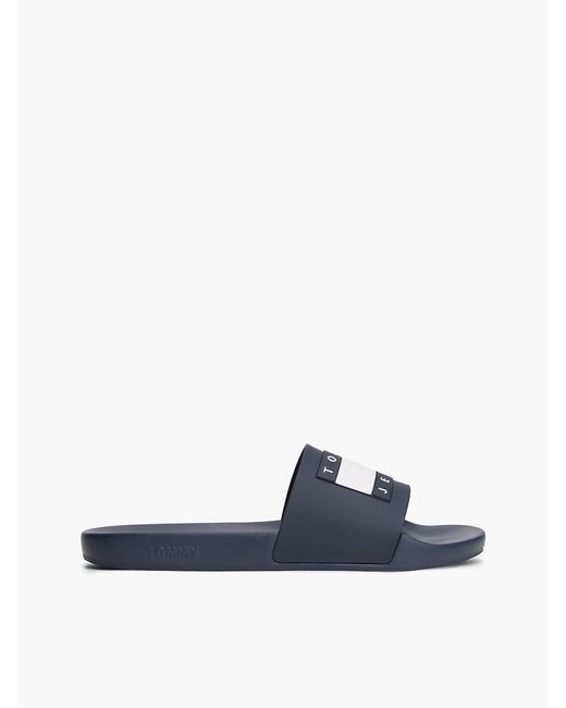 Tommy Hilfiger Blue Flag Badge Contoured Pool Slides for men