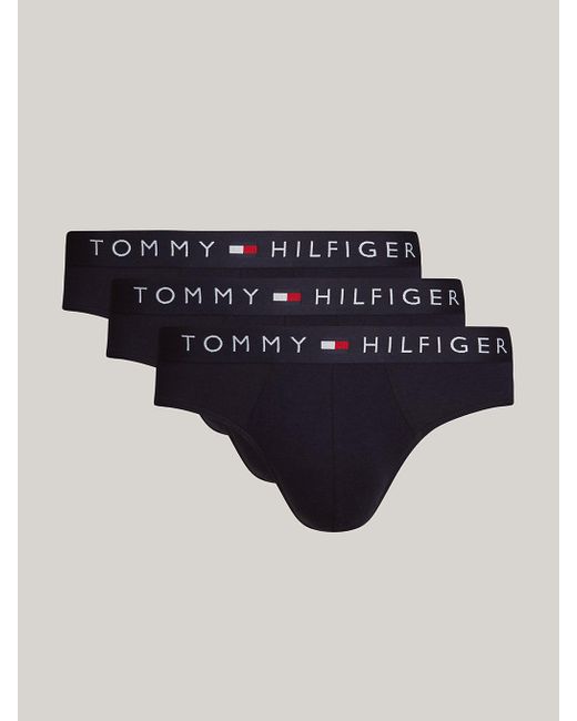Tommy Hilfiger Blue 3-pack Th Original Logo Waistband Briefs for men