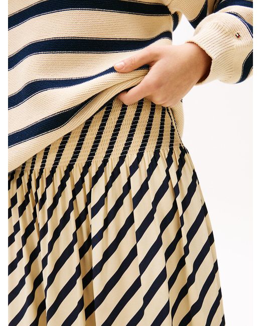 Jupe Longue Plissée The Sofia Capsule Tommy Hilfiger en coloris White