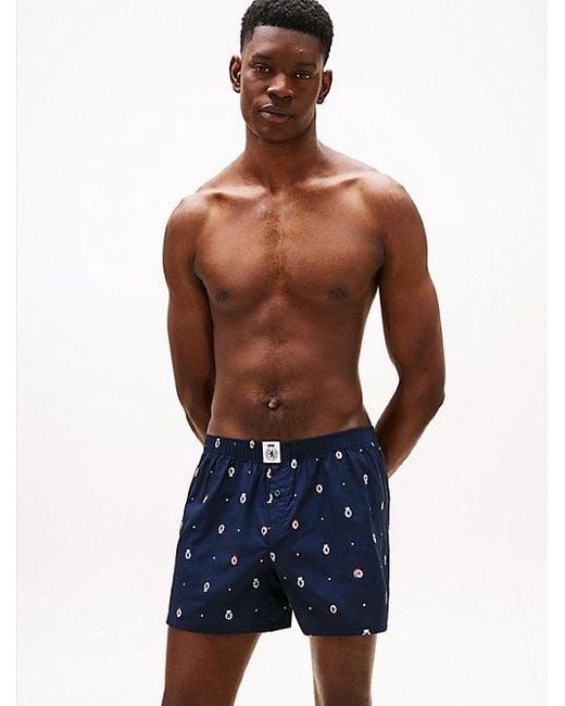 Tommy Hilfiger Set Van 3 Geweven Boxershorts Met Print in het Blue voor heren