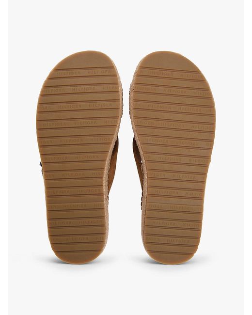 Tommy Hilfiger Brown Suede Buckle Flexible Sandals for men