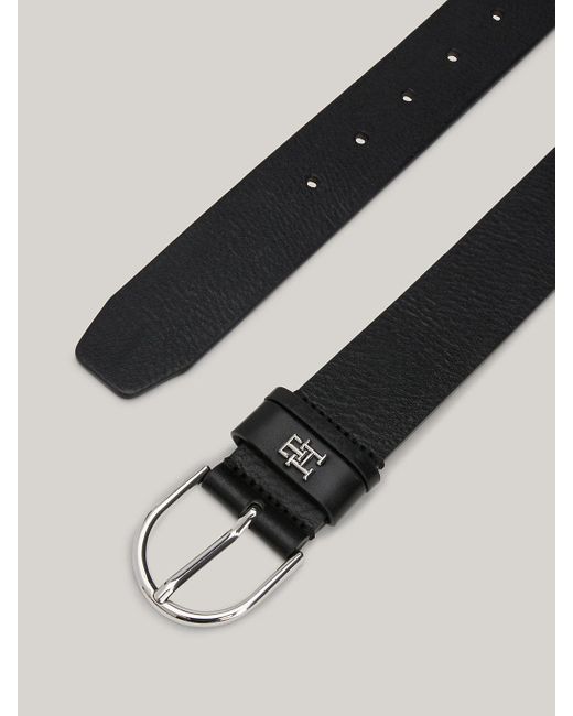 Tommy Hilfiger Black Essential Effortless Smooth Leather Belt