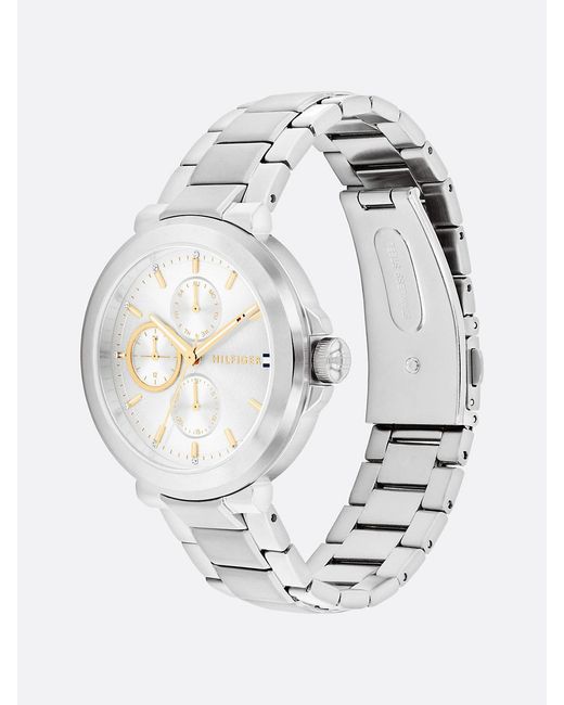 Tommy Hilfiger White Stainless Steel Blue Dial Watch
