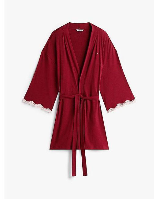 Bata Essential Acanalada Con Encaje Tommy Hilfiger de color Red