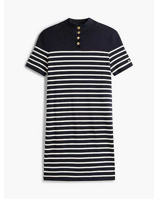 Vestido Sudadera Con Cuello Perkins Tommy Hilfiger de color White