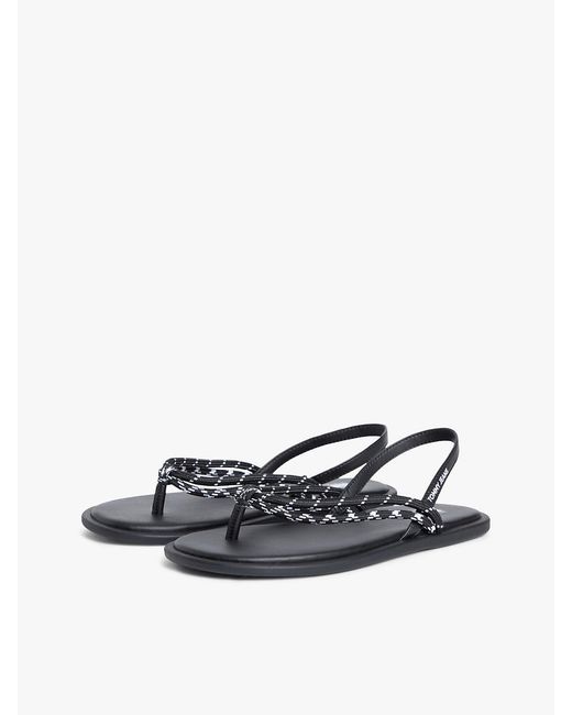 Tommy Hilfiger White Rope Strap Slingback Flip-Flops