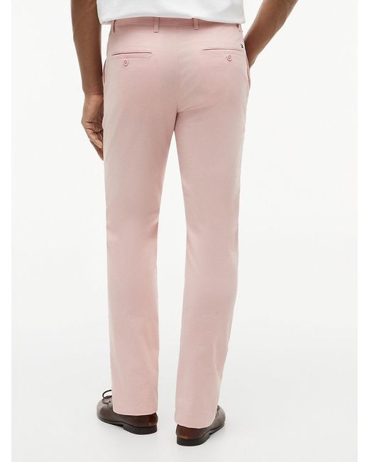 Tommy Hilfiger Pink Denton Slim Straight Twill Chinos for men