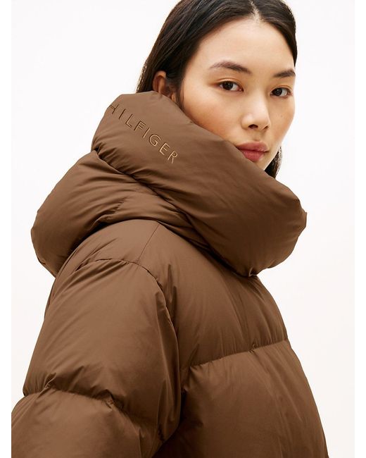 Tommy Hilfiger Brown Water Repellent Down Wrap Jacket