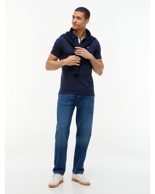 Tommy Hilfiger Blue Pure Cotton Slim Fit Polo Shirt for men