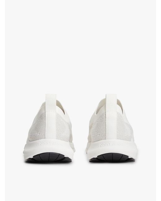 Tommy Hilfiger White Logo Knit Pull-On Trainers for men