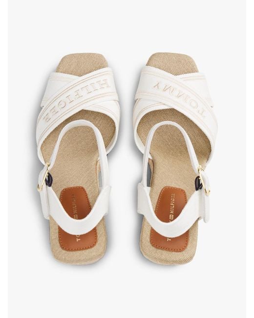 Sandali Espadrillas Con Zeppa di Tommy Hilfiger in Natural
