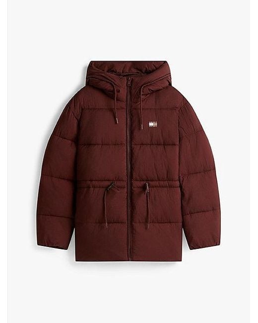 Tommy Hilfiger Ripstop Pufferjack Met Capuchon in het Red